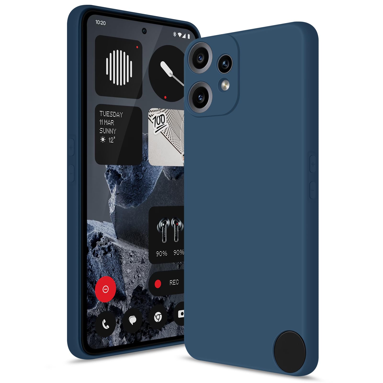 Btstring Hülle für Nothing CMF Phone 2 Pro, Hochwertiges Silikon Case, Ganzkörper Handyhülle mit Seidig-Weicher Berühren, Kratzfestes Weiches Mikrofaserfutter (Blau)