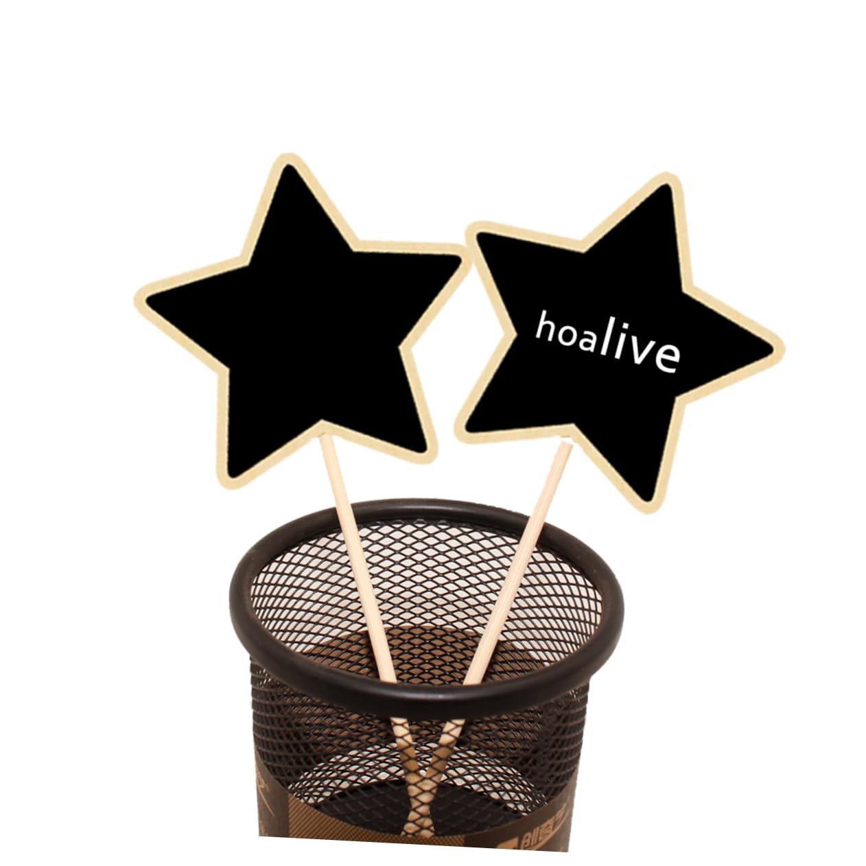 HOMSFOU 20pcs Star Chalkboard Toppers Wooden Garden Markers Flower Plant Tags Mini Signs for Decor Lightweight and Versatile for Events