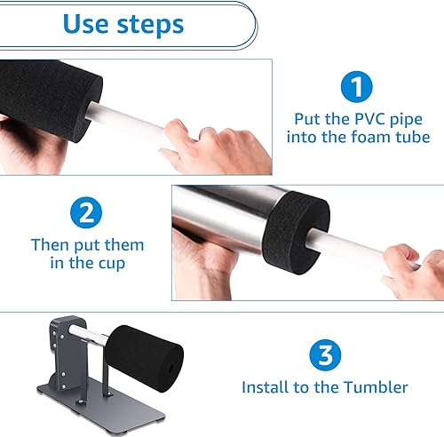 Miniatura 6 de LANIAKEA Espuma para voltear tazas, 12 piezas de insertos de espuma para manualidades de vasos de 10 a 40 onzas, insertos de girador de vaso negro