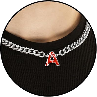 Basketball Necklaces for Boys Stainless Steel Initial Necklace with Letter A-Z 6.5mm Cuban Chain Adjustable Gifts for Men Boys 16+2 Inches