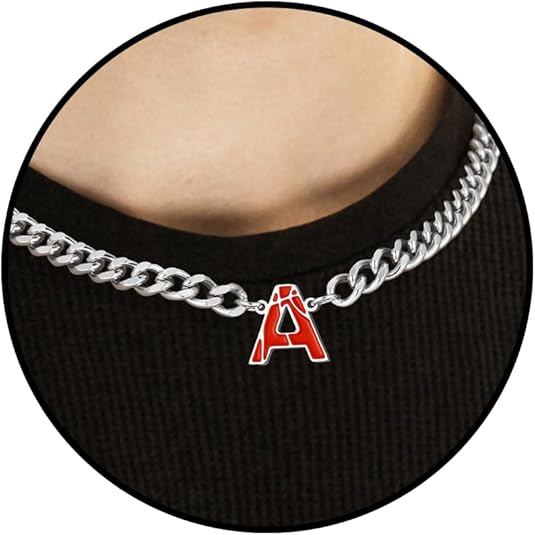 Basketball Necklaces for Boys Stainless Steel Initial Necklace with Letter A-Z 6.5mm Cuban Chain Adjustable Gifts for Men Boys 16+2 Inches