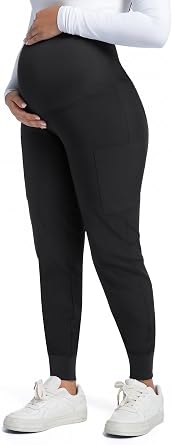 COZYFIT Maternity Scrub Pants - Pregnancy Jogger Pants for Women Workwear with Stretch Belly Panel, 4 Pockets