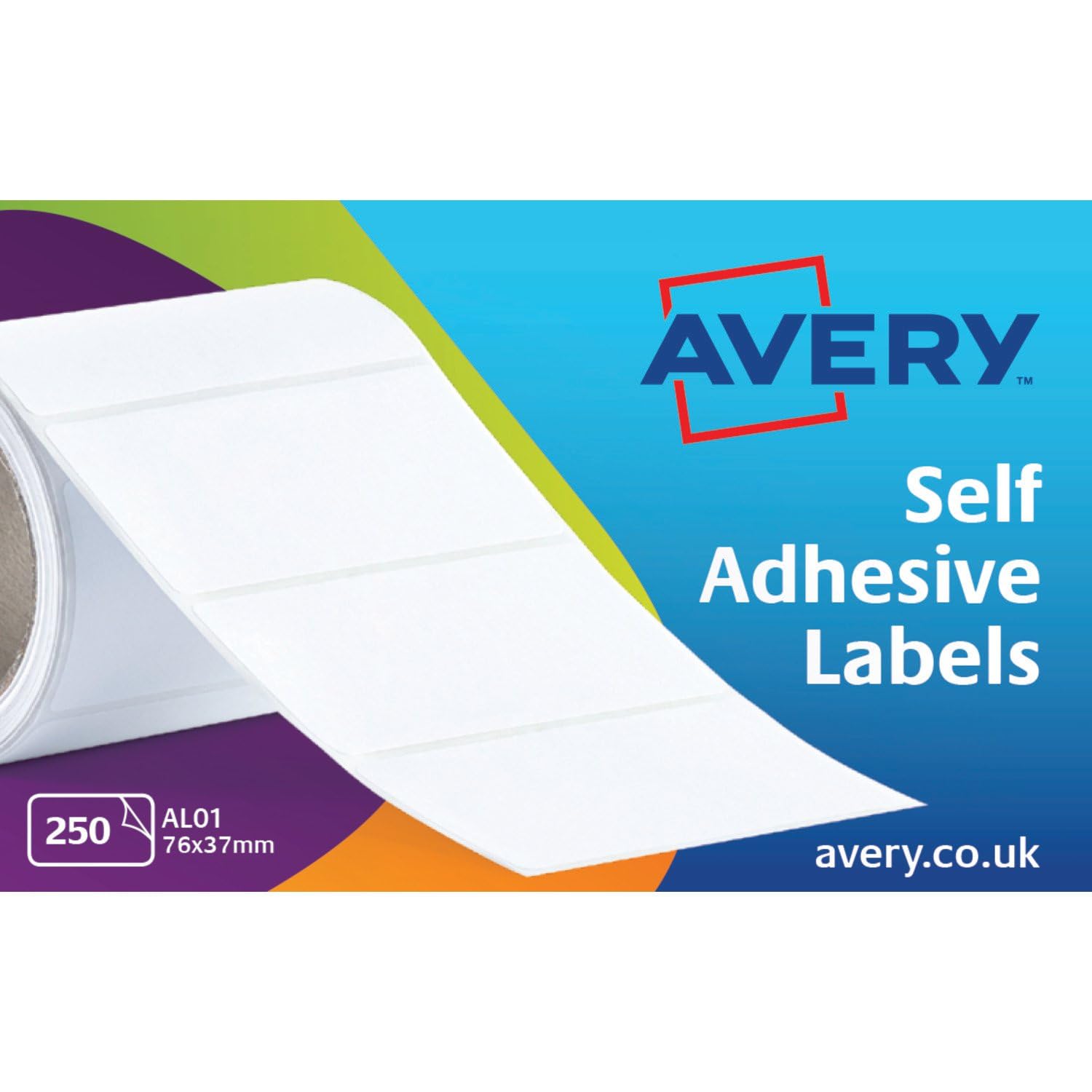 Avery AL01 Address Roll Labels, 250 Stickers Per Roll, Blank White Sticky Labels on a Roll