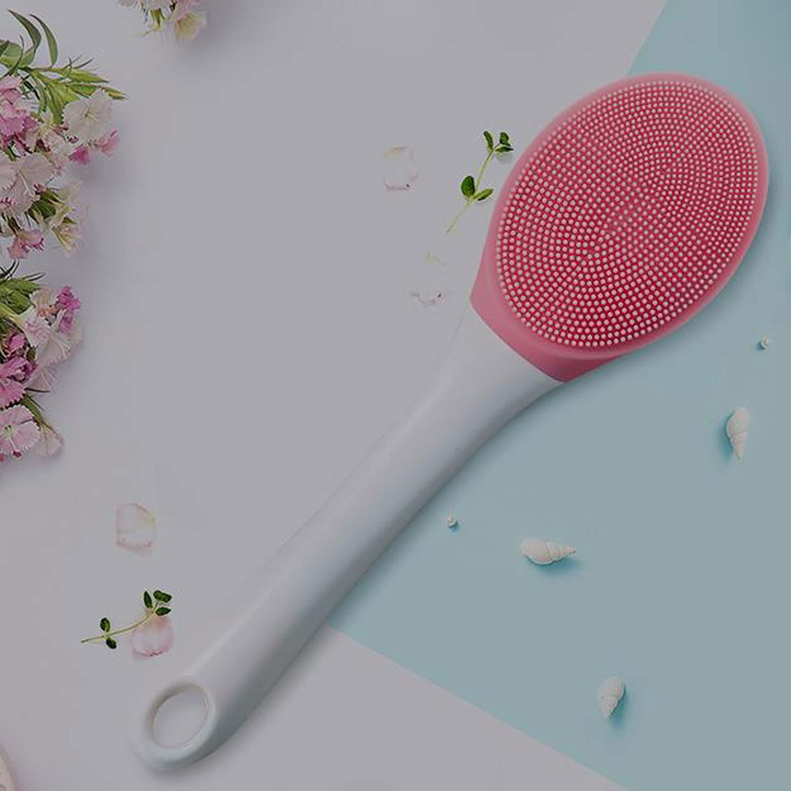 Cepillo de Ducha Masaje eléctrico Cepillo Corporal Frote la Espalda Mango Largo Masaje automático y limpie la Espalda Cepillo de Ducha (Rosa) Cepillo Corporal de baño