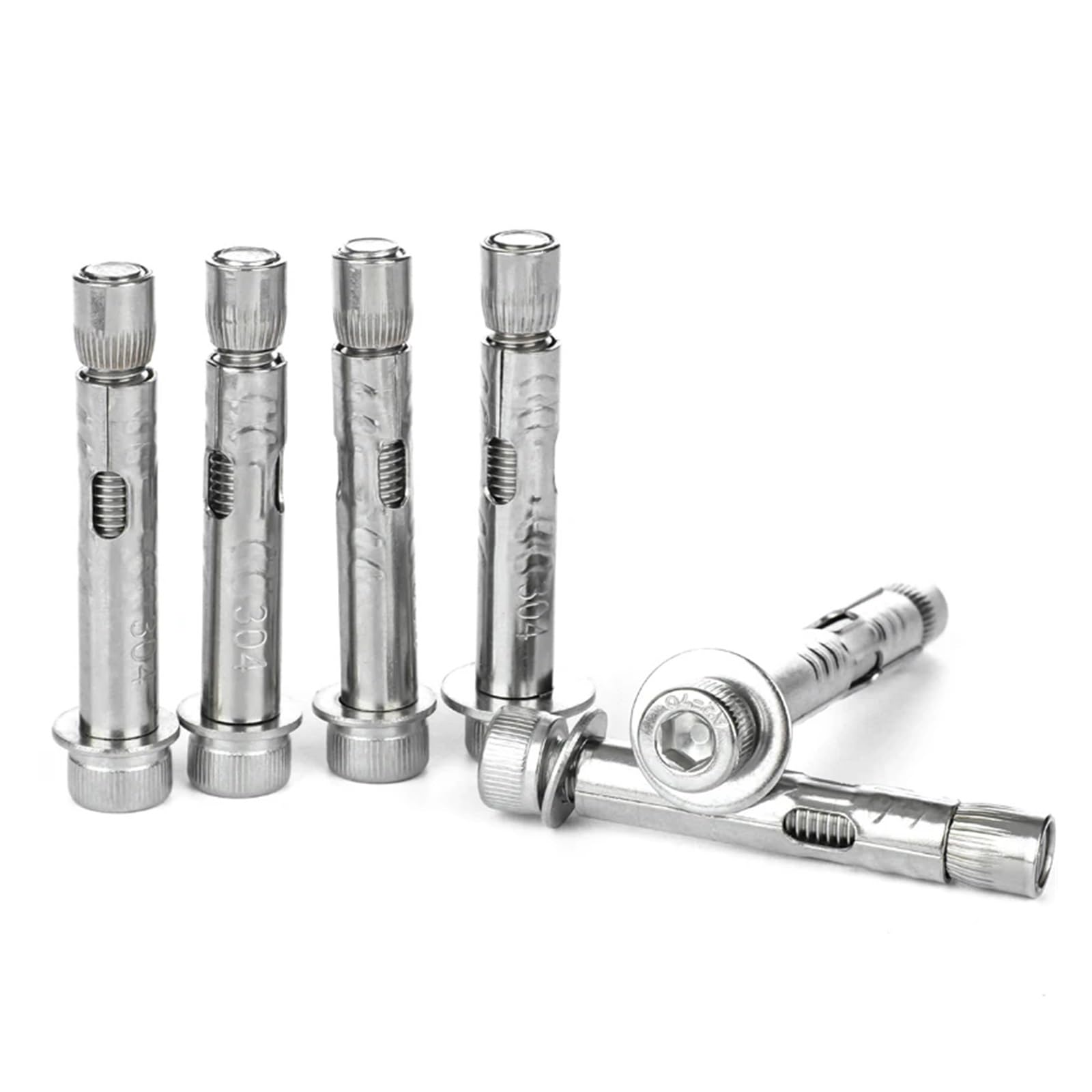 pernos de anclaje, Tornillos de expansión hexagonales con perno interno integrado acero inoxidable 304 A2, M6, M8, M10, M12, 1-3 unidades(M6x70mm 3pcs)