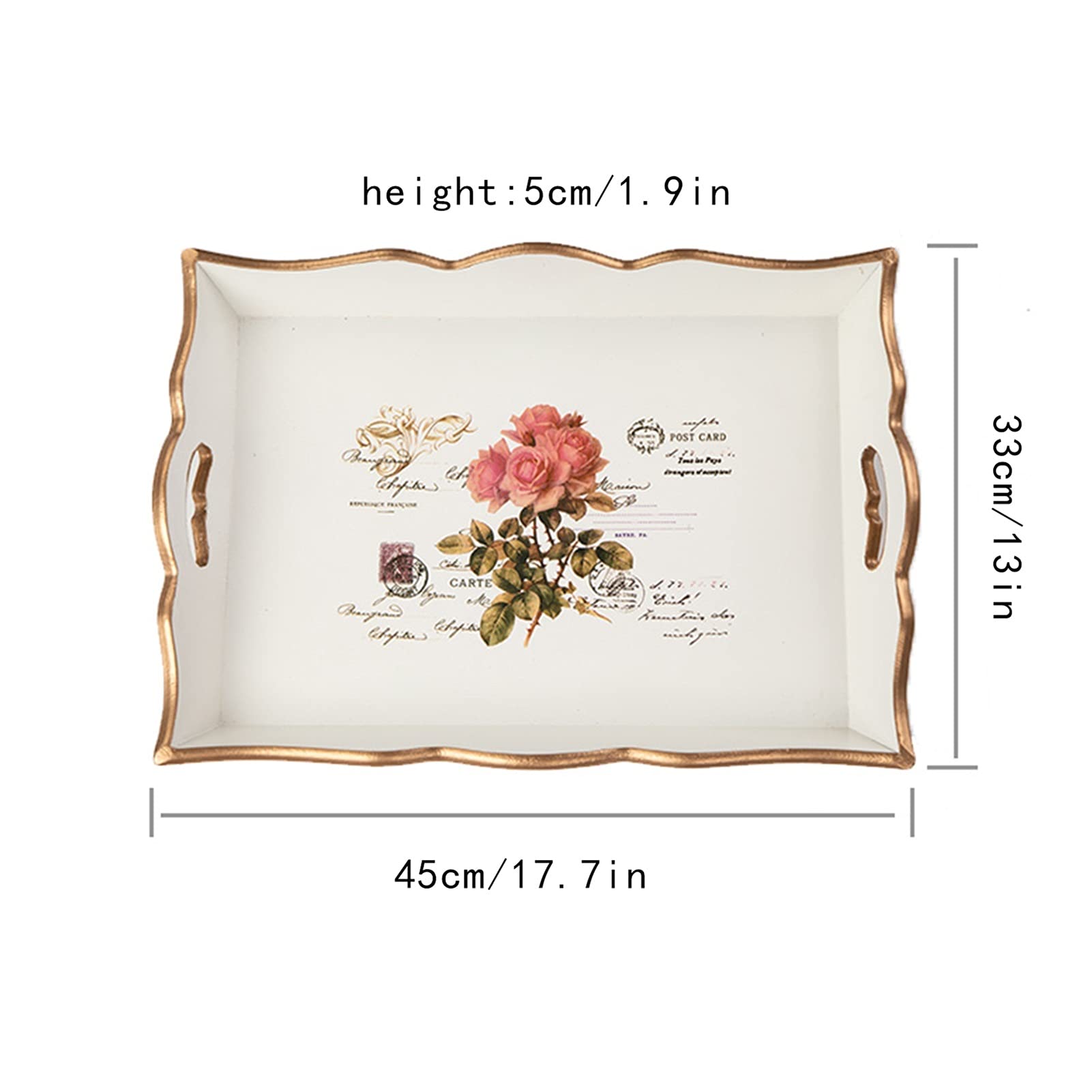 Bandeja Bandeja de porción decorativa para mesa de café Tray Decoración para el hogar bandejas de madera bandeja de madera para mesa de centro ideal para el hogar entretenido Bandeja Antideslizante
