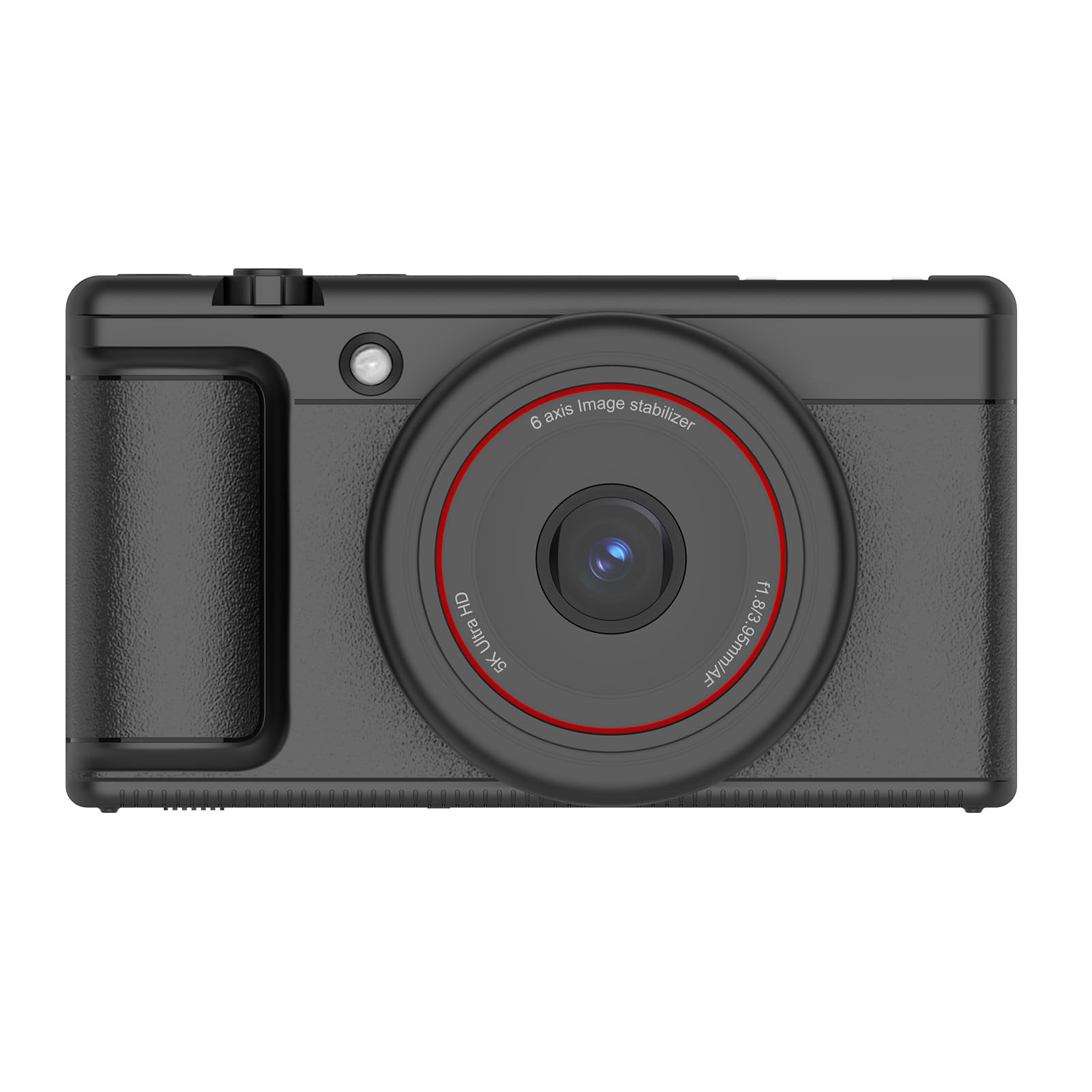 Asixxsix Fotocamera Digitale 5K, Zoom 16X da 80 MP, Schermo Ribaltabile da 180, Stabilizzazione a 6 Assi, Fotocamera da Viaggio, per Vlogging con Fotografia Vlog Travel (BLACK)