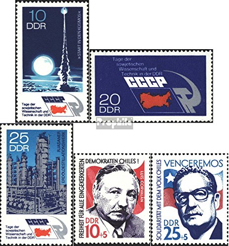 Prophila Collection DDR Michel.-No..: 1887-1889,1890-1891 (Completa Edizione) 1973 Scienza, Cile (Francobolli per i Collezionisti) Spazio