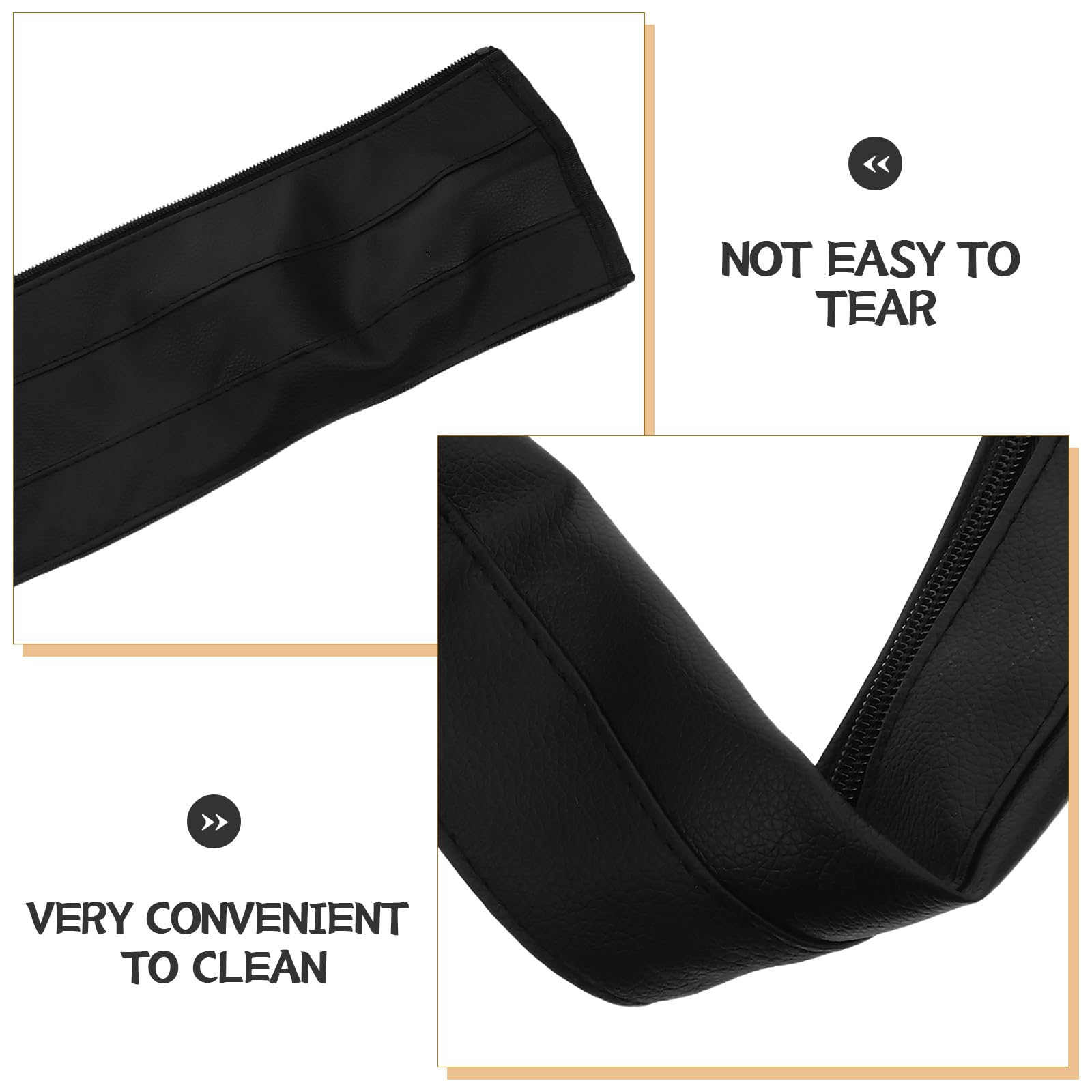 Genérico Funda de Cuero Reutilizable para Manillar de Cochecito Negro, Fácil de Limpiar, Protector para Barra de Empuje en Cochecitos y Carritos de Ñiño