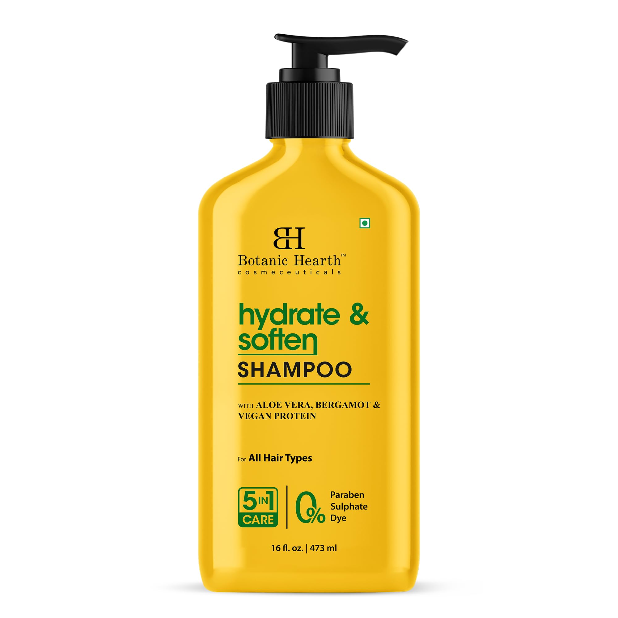 Botanic Hearth Hydrate & Soften Shampoo 16 fl. oz | Aloe Vera, Bergamot & Vegan Protein | Moisturizing & Nourishing Formula for All Hair Types | Paraben & Sulfate-Free