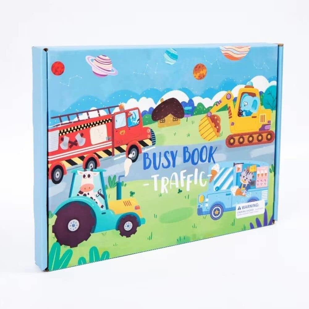 Children educational Book for kids, Soft Activity Book Travel Toys Sticker Busy Book For Kids Educational Toys for Kids (TRAFFIC)
