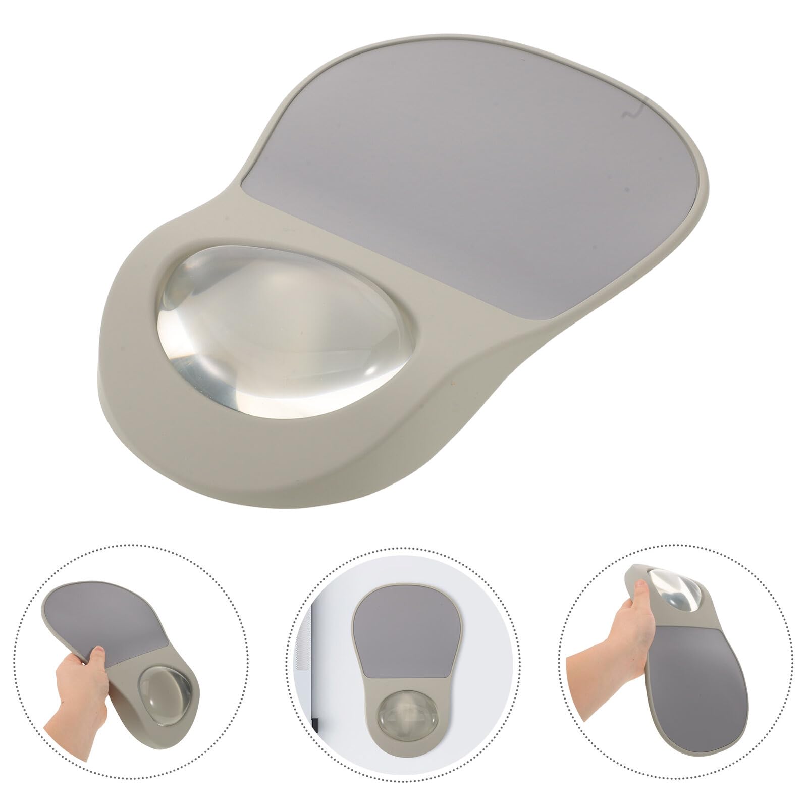 Ergonomisches Mauspad mit Handgelenkauflage Gelpolsterte Handgelenkstütze Rutschfeste Unterseite Computer Handgelenkauflage für Büroarbeit Hellgrau