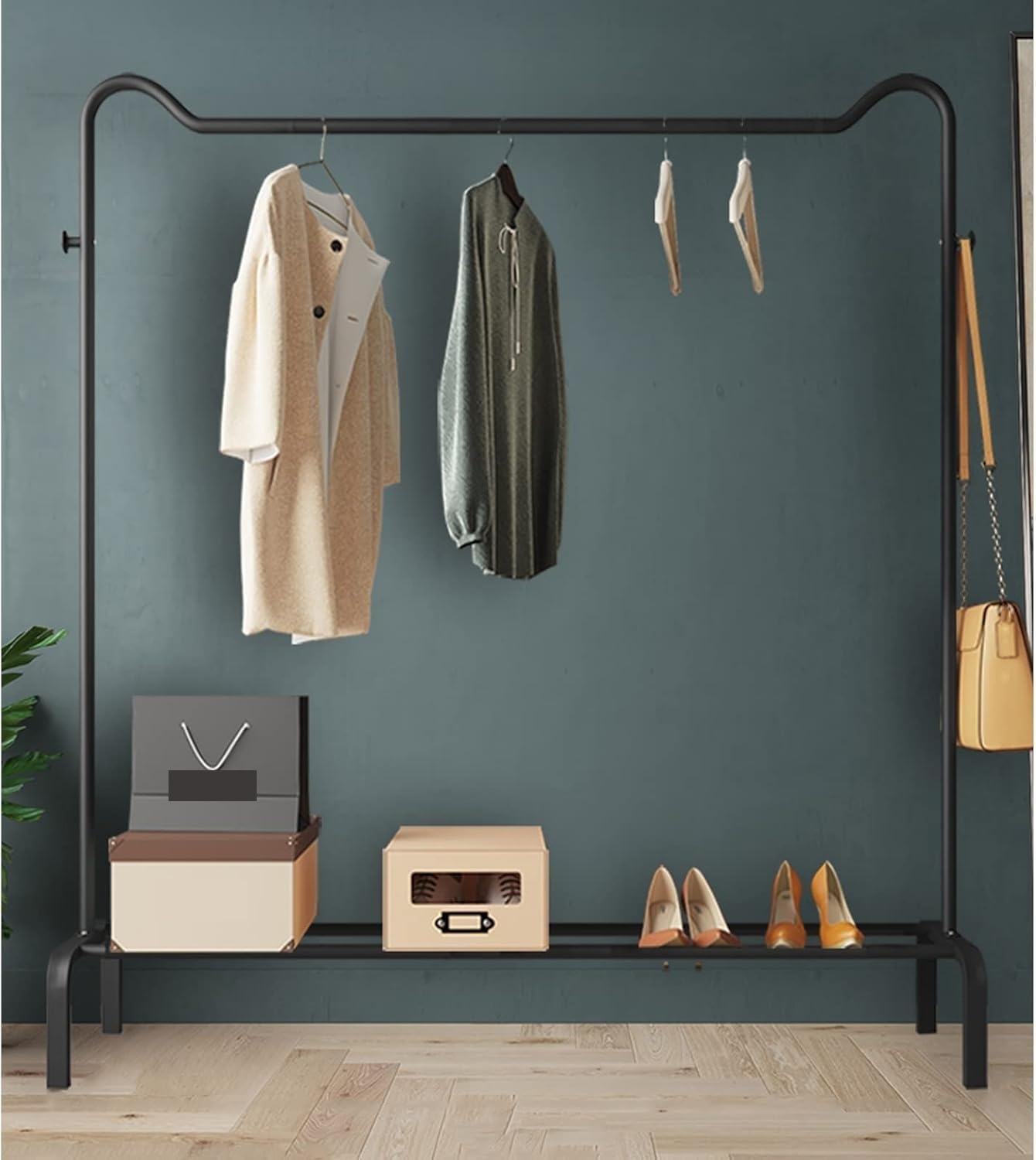Garment Racks Single Tidy Rails Heavy Duty Metal Clothes Dryer Freestanding