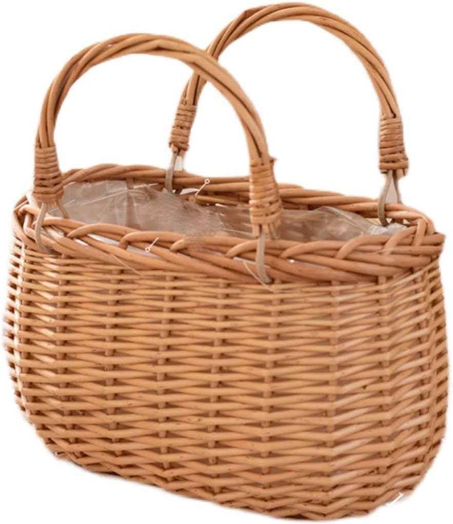 HBJWOV Flower Girl Basket Scattered Small Rustic Portable Ornament European