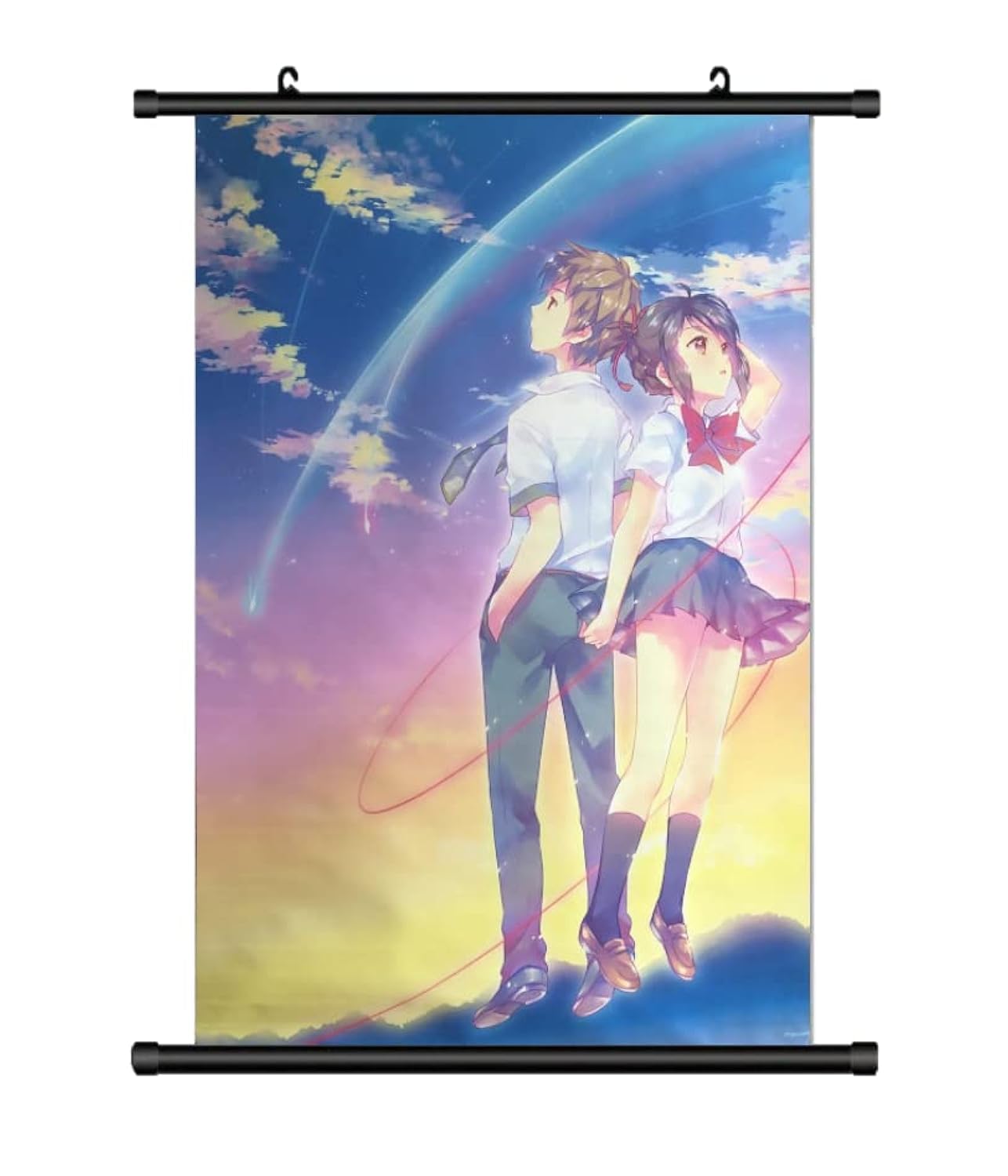 KARMA-XLarge 60 x 90 cm Your Name Kakemono Scroll Picture Anime Manga Fabric Poster Wall Scroll Wall Decoration Gift Motif: Taki & Mitsuha