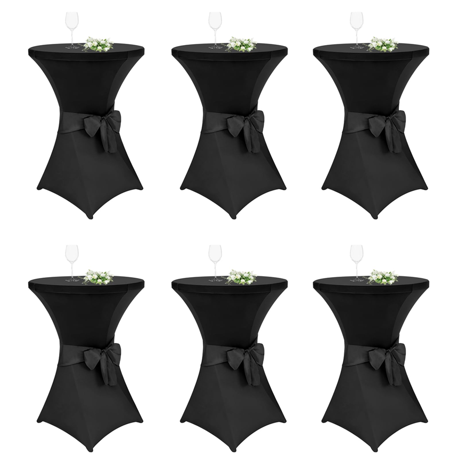Housses De Table Debout Ronde - Lot De 3 - 60x110 Cm - Élasthanne Stretch - Renforcé Aux Pieds - Gris