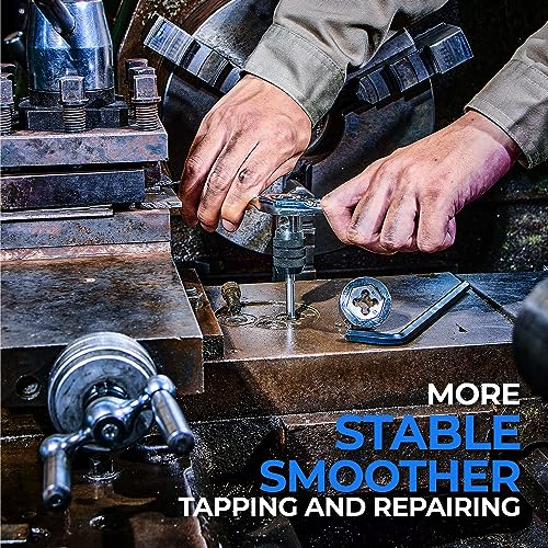 Image of toolant 127 Piece Ratcheting Tap and Die Set, SAE /Metric Tap and Die Set with Assortment Drill Bit for Threading, Double-Layer Tool Box