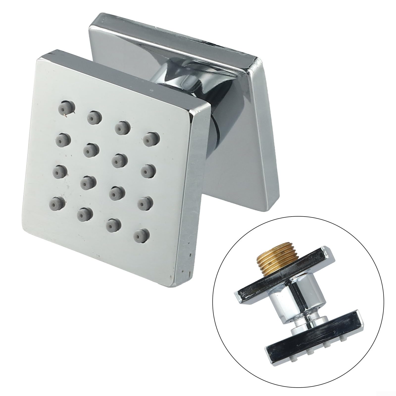 DAZZLEEX Chorros rociadores de cuerpo de ducha para cintura/lateral/espalda, chorros cuadrados de latón con conector estándar G1/2 experiencia de masaje SPA