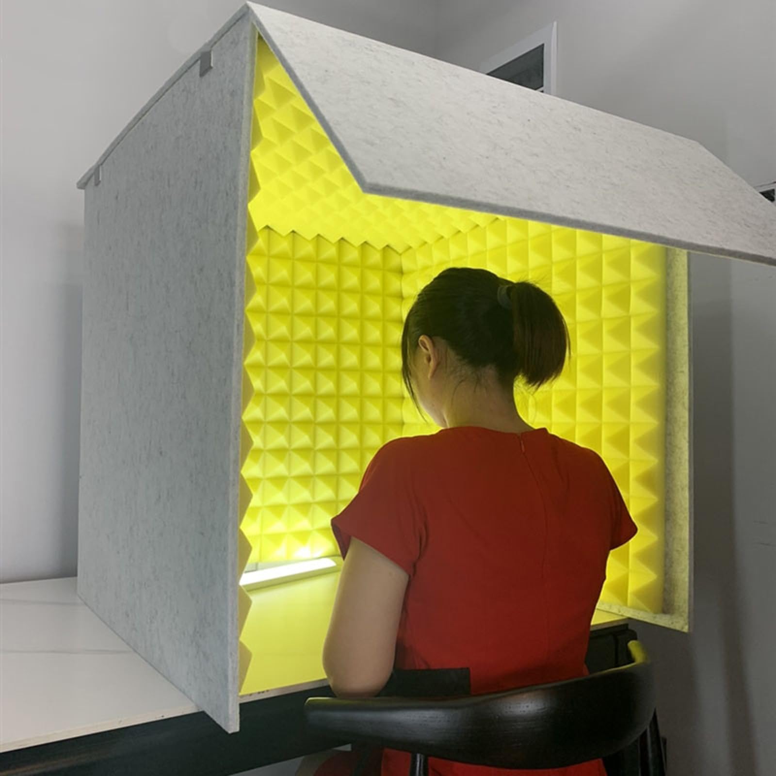 Cabina vocale portatile per isolamento acustico, scatola di schermatura di registrazione, copertura insonorizzata da scrivania per studio, podcast, canto, trasmissione, riduzione del rumore