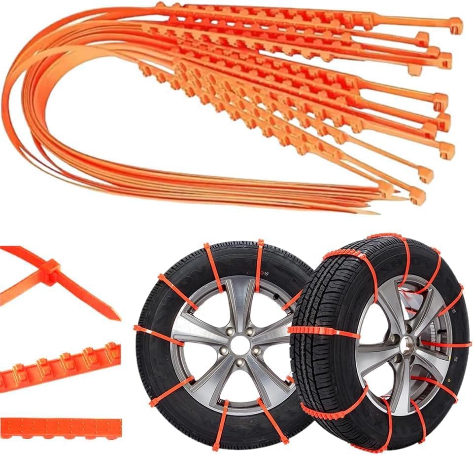 YSDCIKM 10 Piezas Cadena de Neumático de Nieve para Cupra Leon Sportstourer AB 5/2024, Cadenas de Nieve Antideslizantes para Neumáticos, Antideslizante de Emergencia