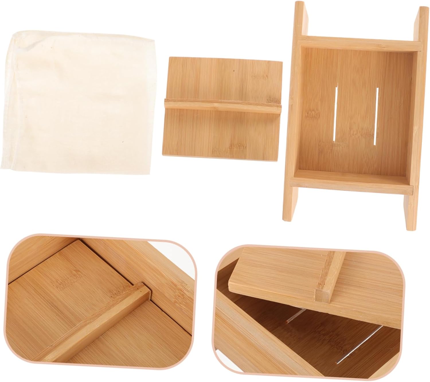Wooden Tofu Maker Press Mold with Lid for DIY Cheese Making