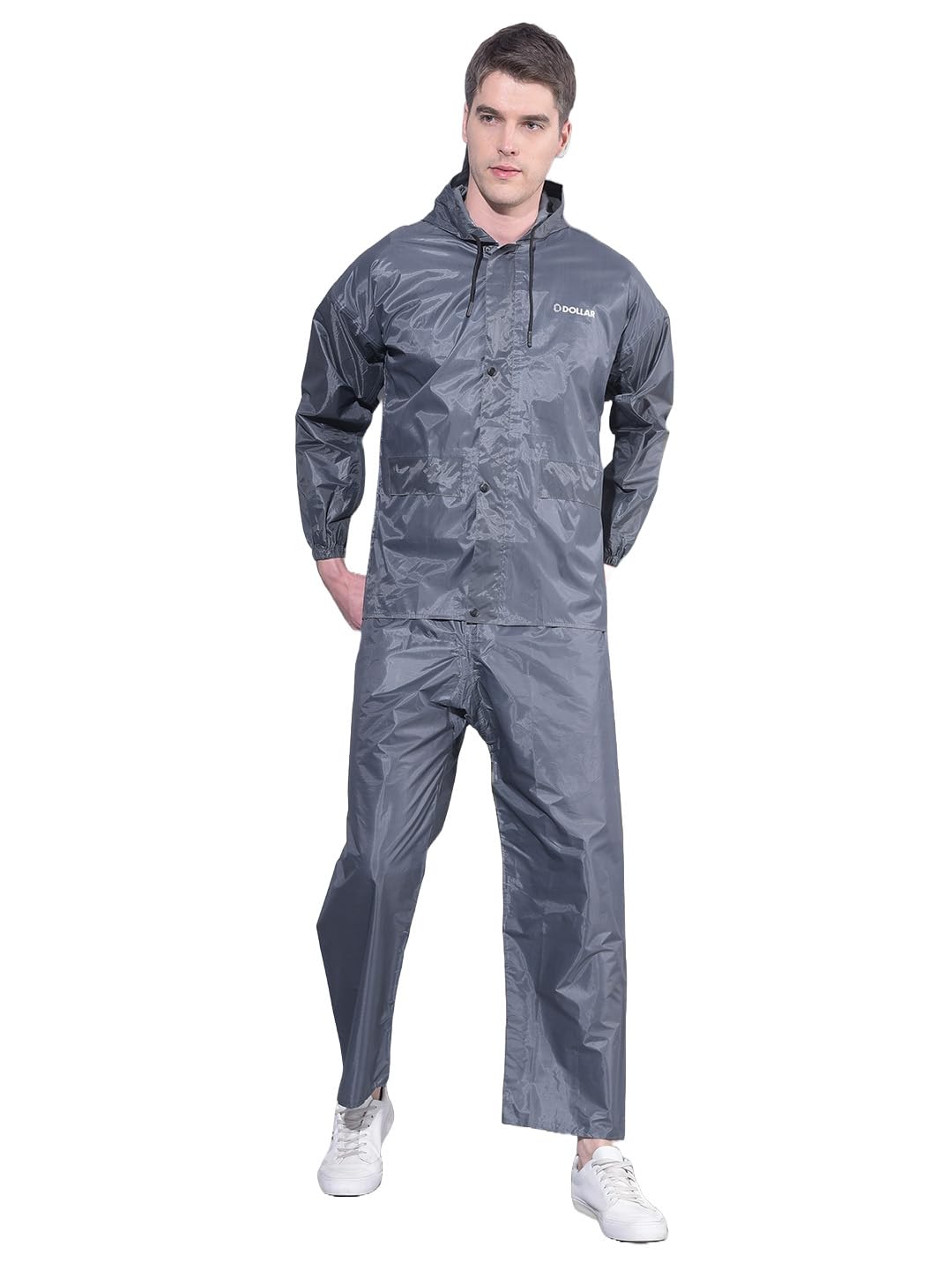 Men's Waterproof PVC Raincoat Set | Zipper & Button Closure | Hood & Pocket | Full Sleeve Jacket Pant Rainwear Suit | Lightweight Leakproof Rain Protection for Outdoor, Biking, Riding-image-28