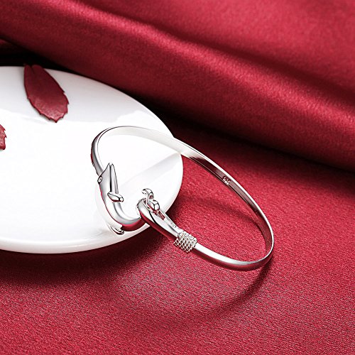 Cutesmile Fashion Jewelry 925 Sterling Silver Cute Dolphin Bangle Bracelets For Women And Girls #TOP3