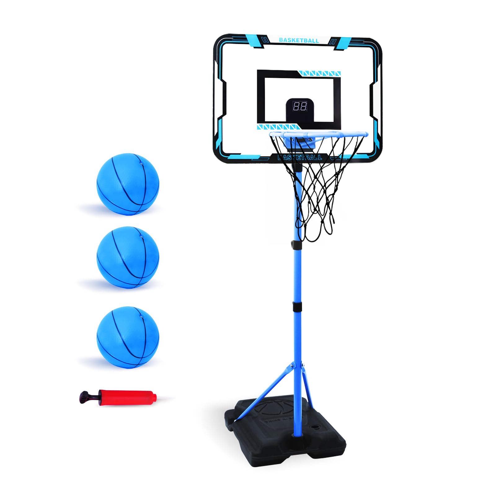 Photo 1 of MISSING PARTS/////////Nattork Kids Basketball Hoop, Adjustable Height Toddler Basketball Hoop Stand, Indoor Outdoor Basketball Goal Toy for Boys Girls Ages 3~8 Years Old, Includes 3 Balls, Ideal for Birthday Gift