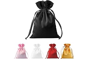 Satin Black Drawstring Gift Bags