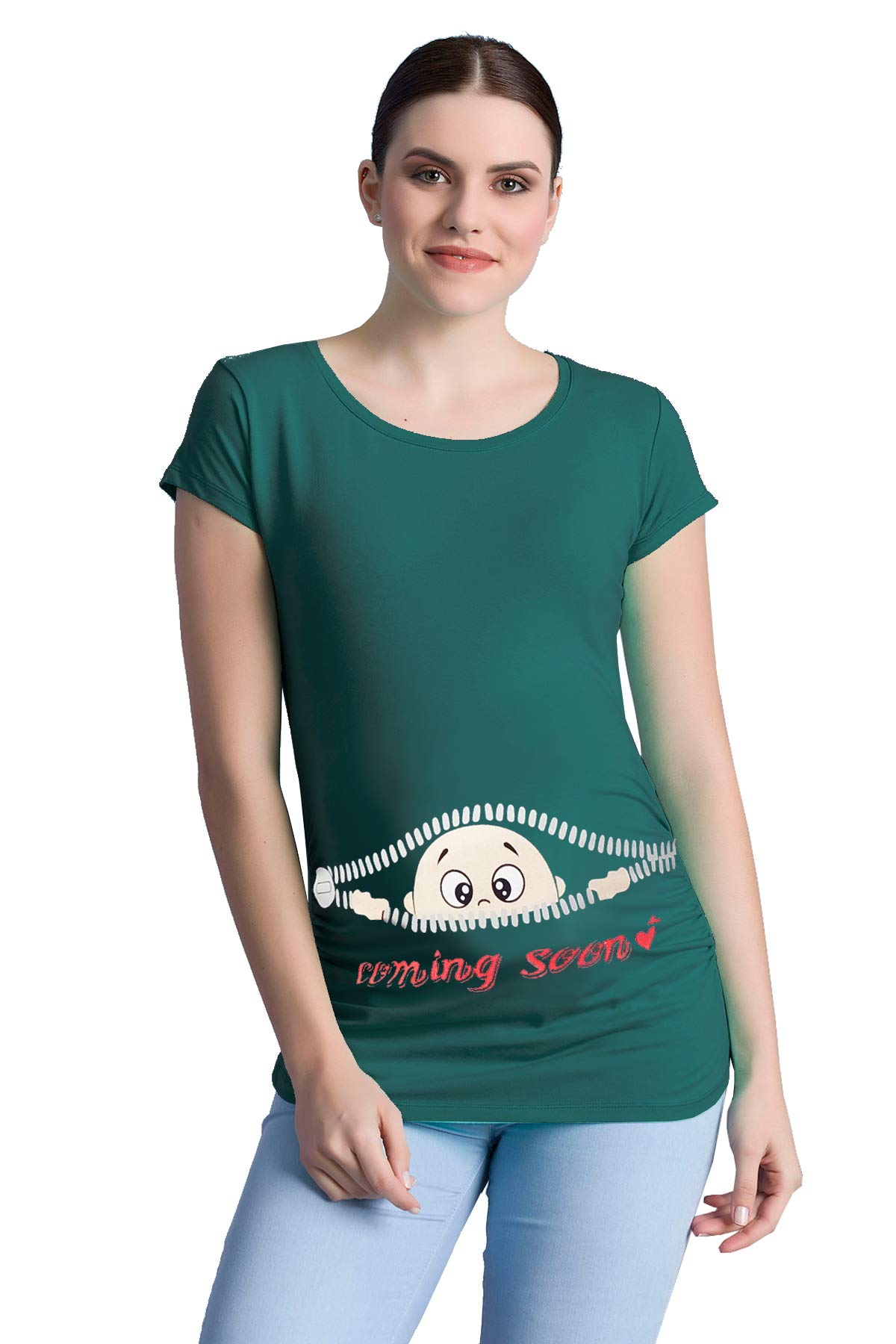 M.M.C. Coming Soon - Premaman Abbigliamento Donna Magliette Premaman T-Shirt Divertente Gravidanza - Maniche Corte maternità