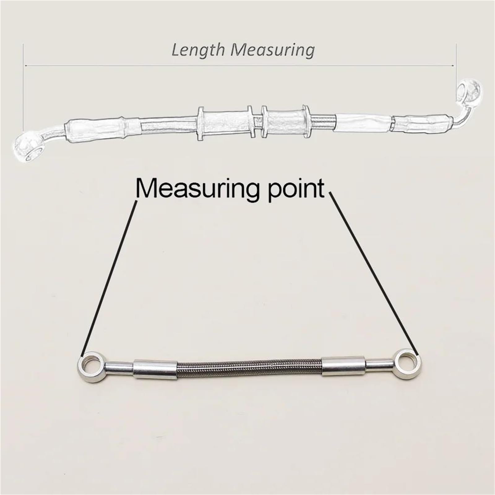 Accessoires de freinage Câble De Frein Tressé Hydraulique pour Moto, 30cm-240cm 0 °-90 °, Tuyau D'huile, 8mm 10mm, Accessoires Banjo(30cm)
