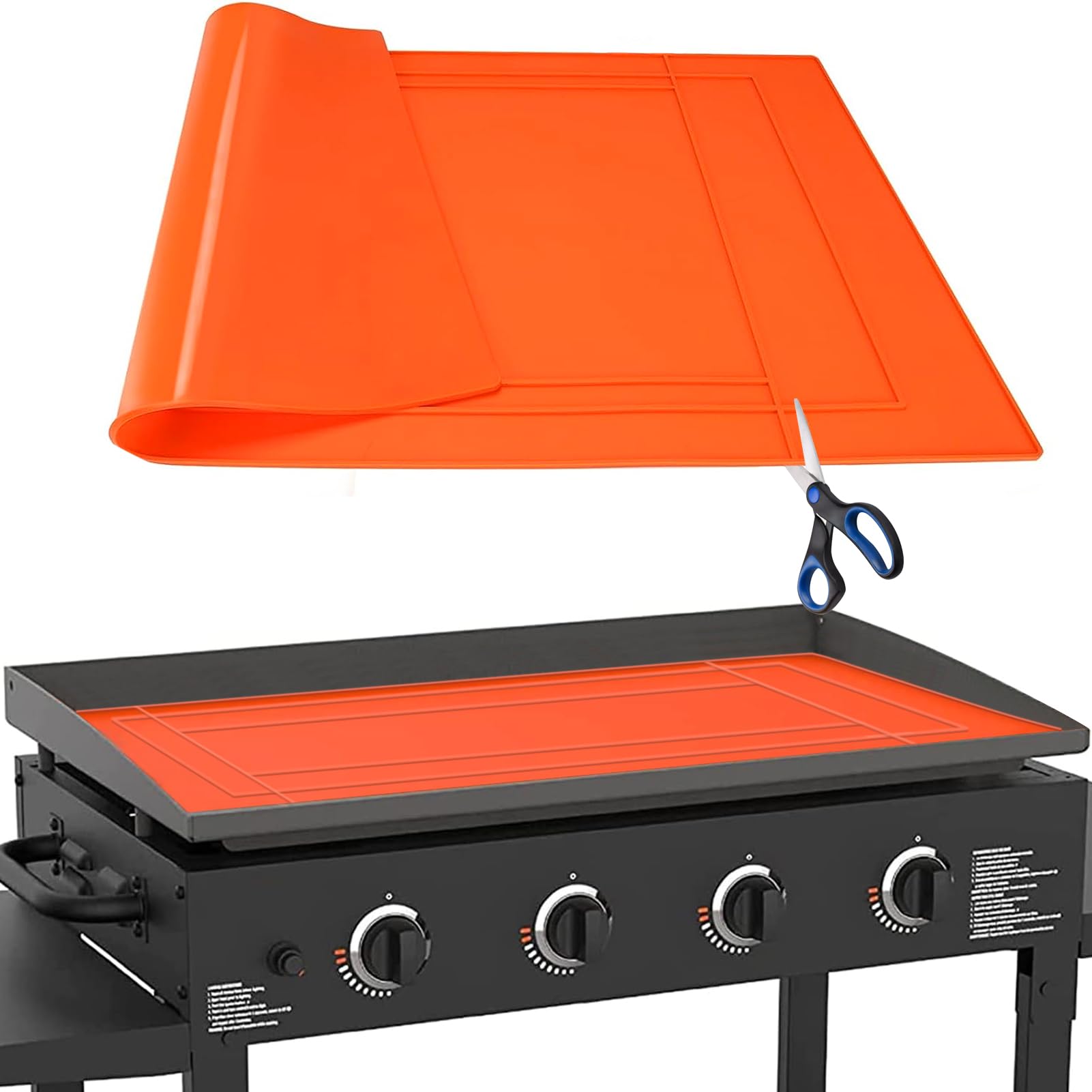 GIPTIMEGriddle Mat for Blackstone Grill, Cuttable 36 In Silicone Griddle Cover, Flat Top Protective Grill Cover, Reusable Rubber Protect Griddle from Rust Outdoor, Easy Cut to Fit 36",30", 28", 22"