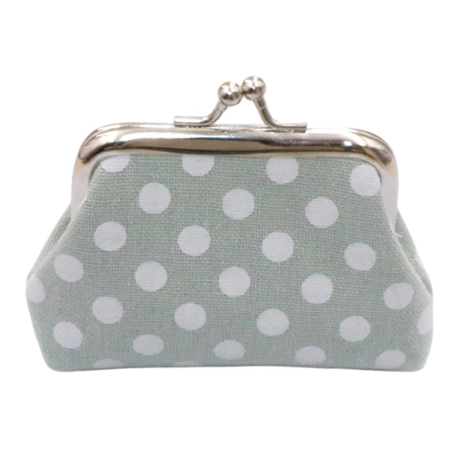 matumou Polka Dot Coin Purse, Women Canvas Change Purse, Kiss Lock Closure Pouch for Cash Jewelry Earbuds