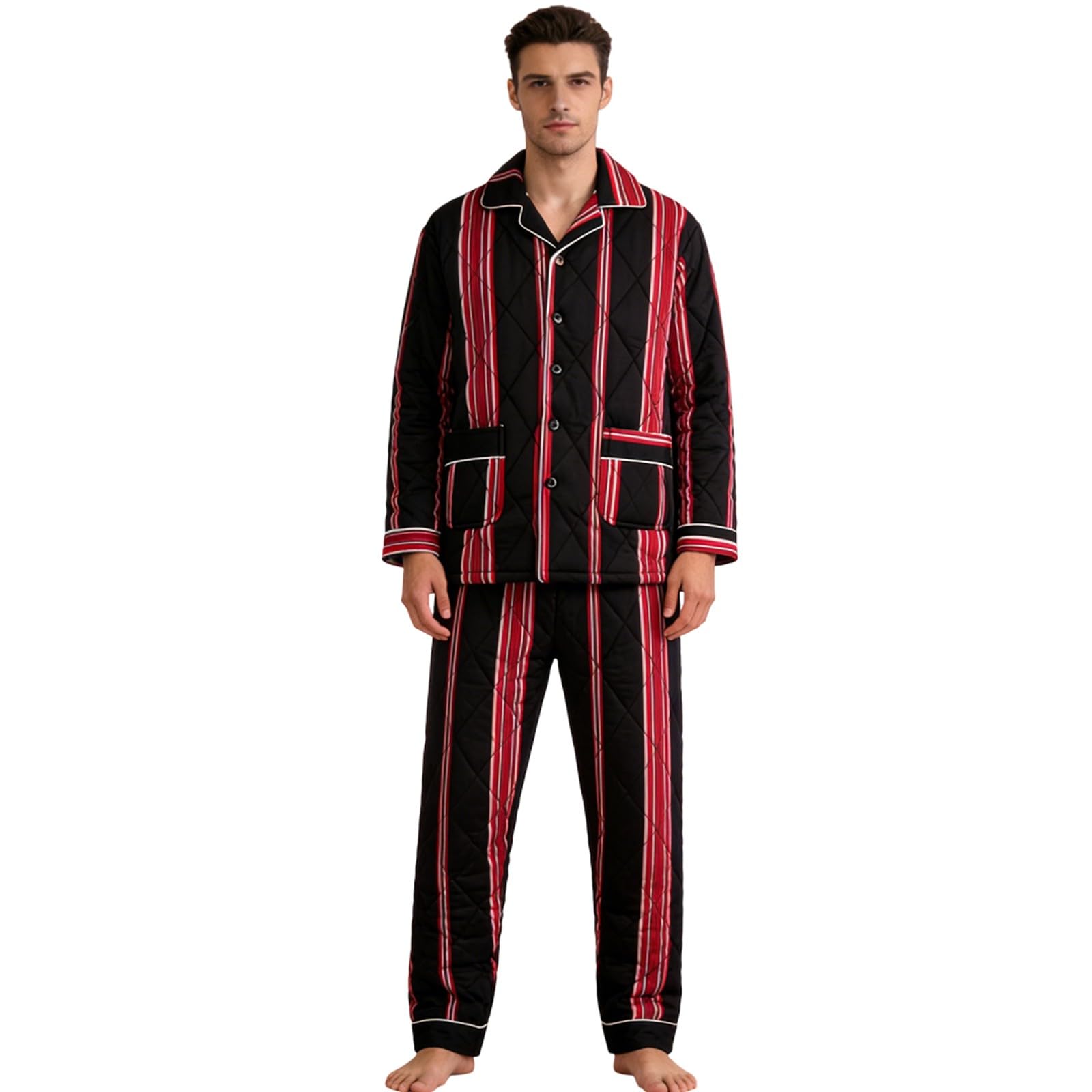 WWricotta Pijama Transpirable para San Valentín, Conjunto de Dos Piezas para Hombre, cómodo y Relajante para Estar en casa, Ropa Informal romántica_1