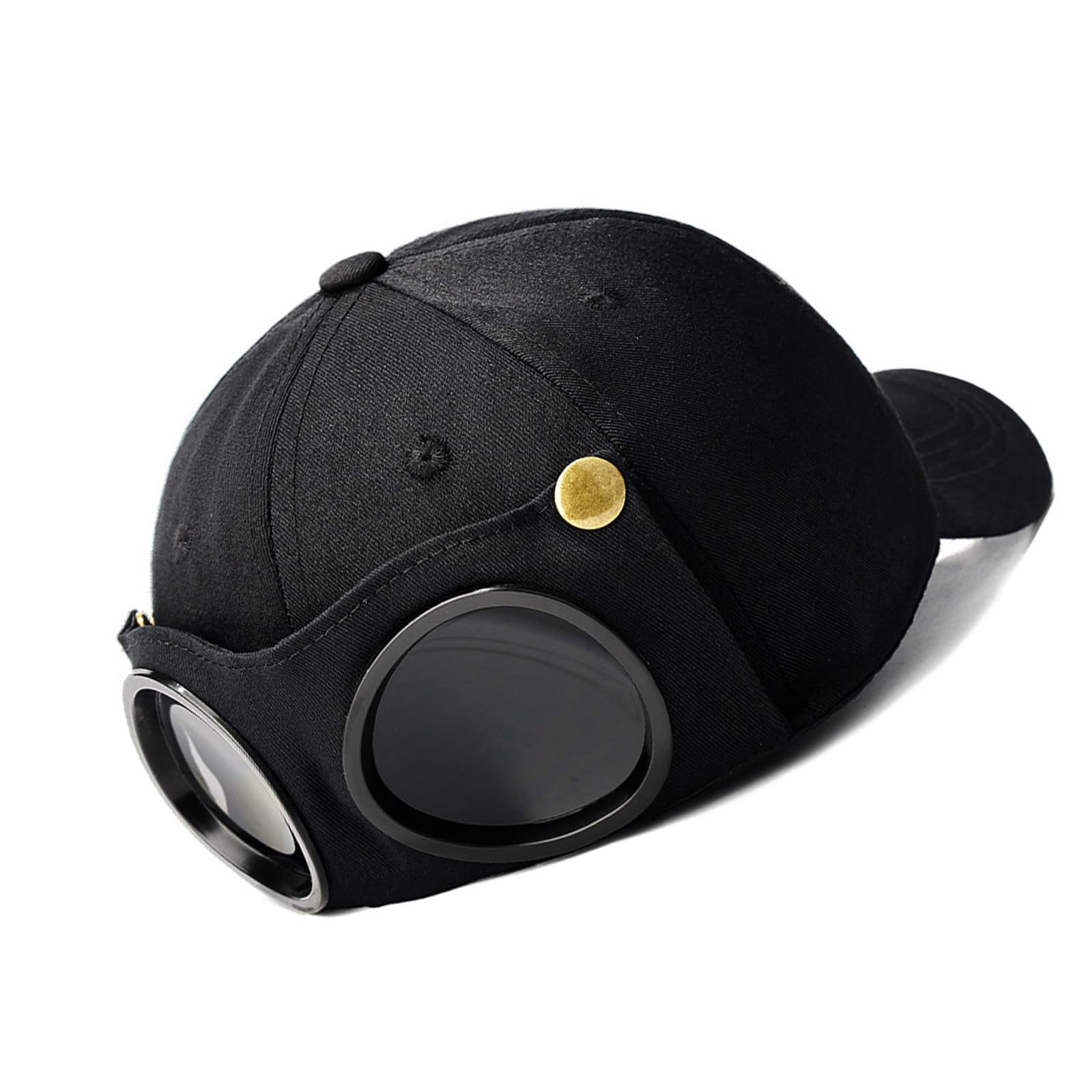 WGDYRP Goggle Accent Baseball Cap With Curved Brim, Casual Headwear for Outdoor Activities, Travel, and Daily Commuting