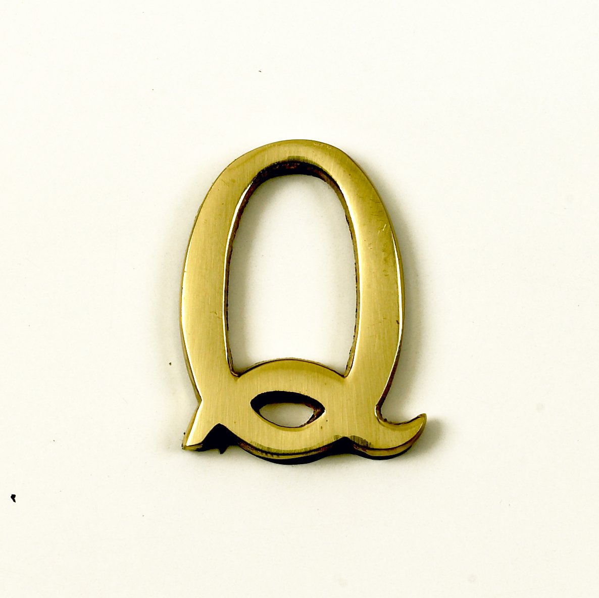 Black Country Metal Works 1.5-2 Inch Self Adhesive Numbers & Letters Polished Brass (Solid Brass) (Q)