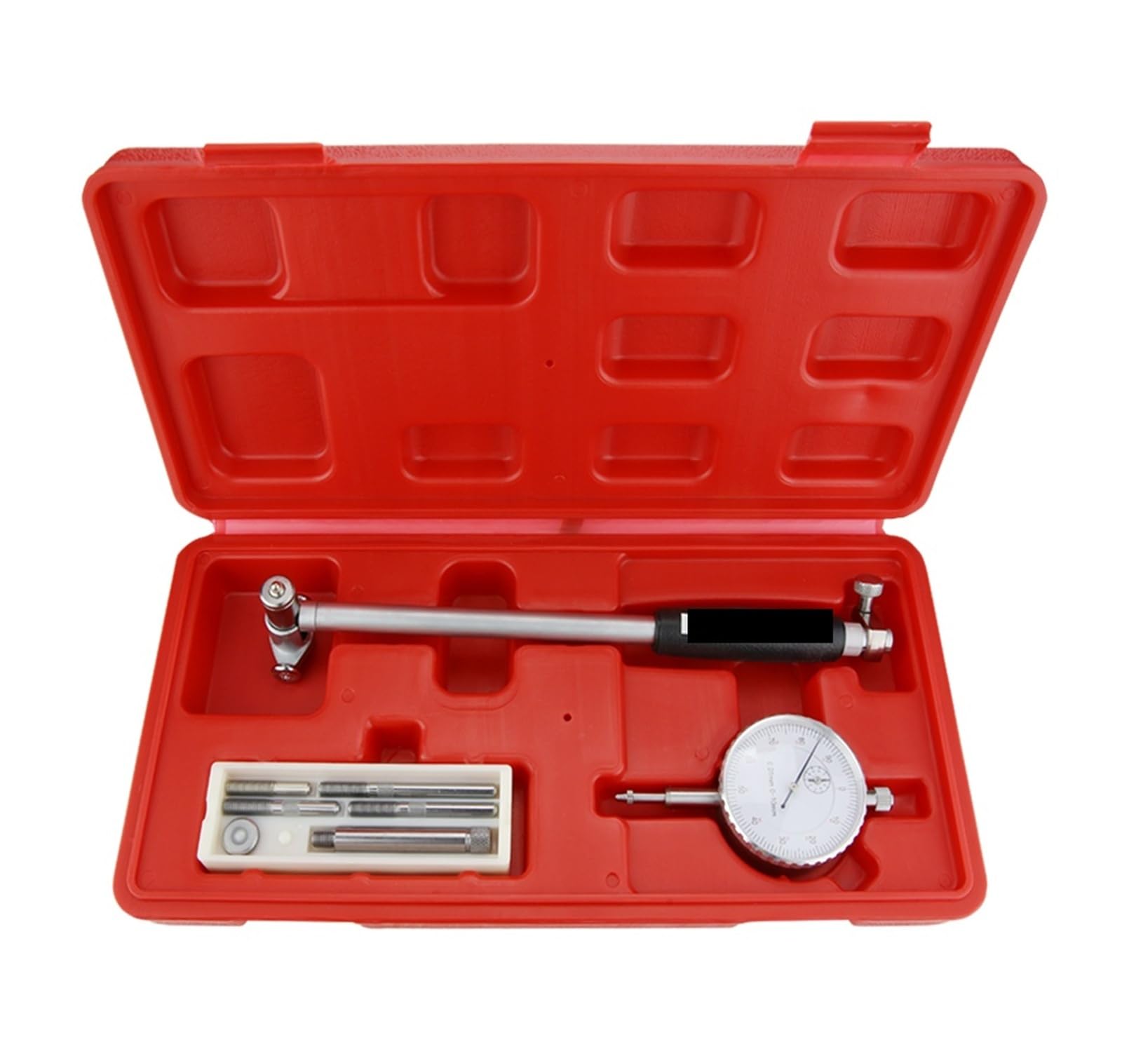 Dial Bore Gauge Inner Diameter Measuring Rod Micrometer Tool Hole Indicator Set 15-35-50-160mm(18-35mm Black Dial)