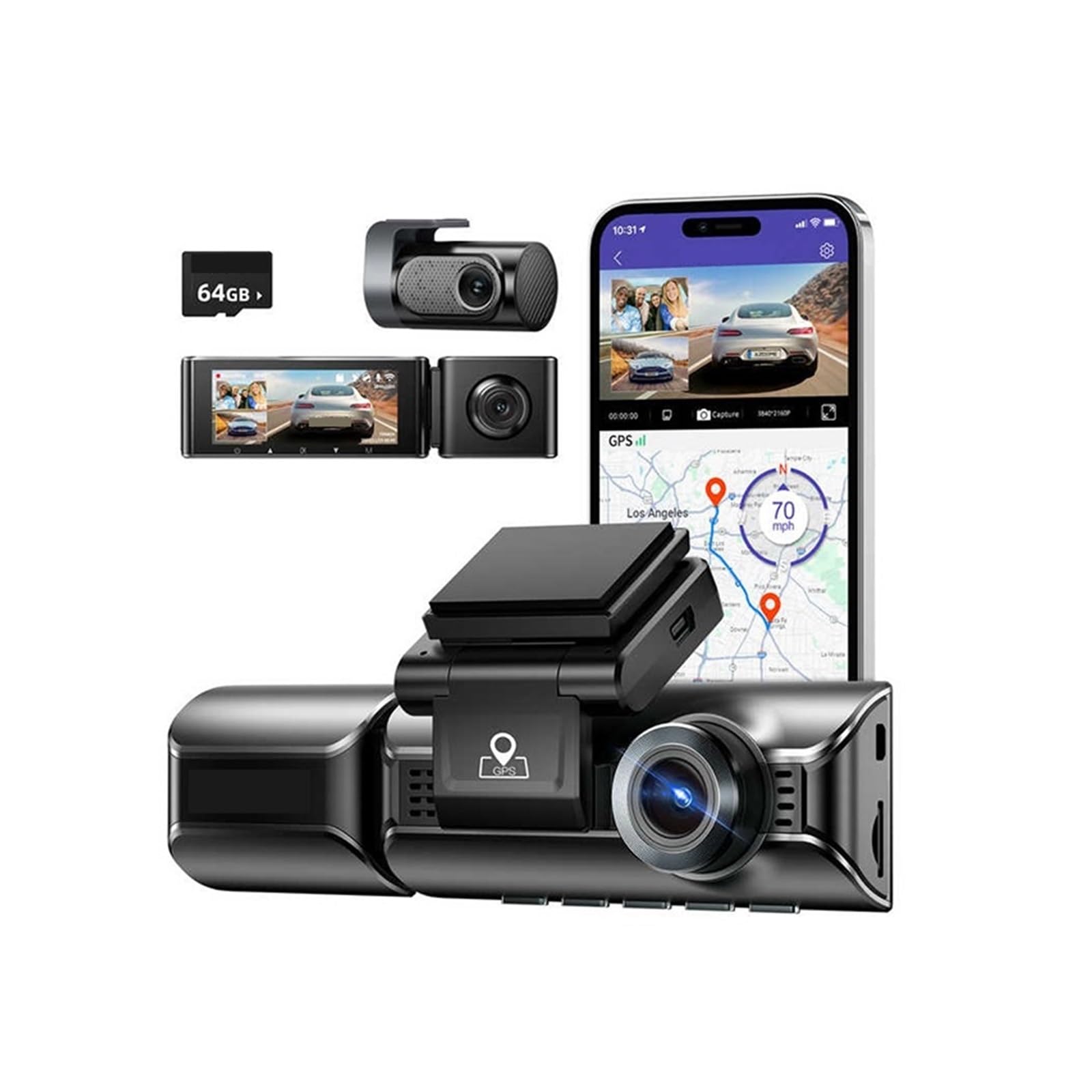 M550 Pro-3CH Dash CAM 3 Channel Smart Dash Camera Dashcam 256G