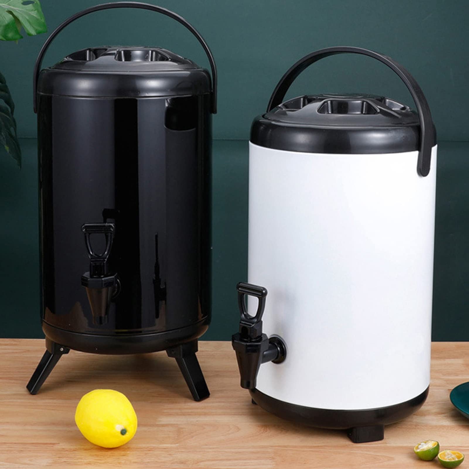 Distributore di bevande isolato da 8 l, in acciaio inox, con beccuccio, per latte caldo e freddo, tè, caffè