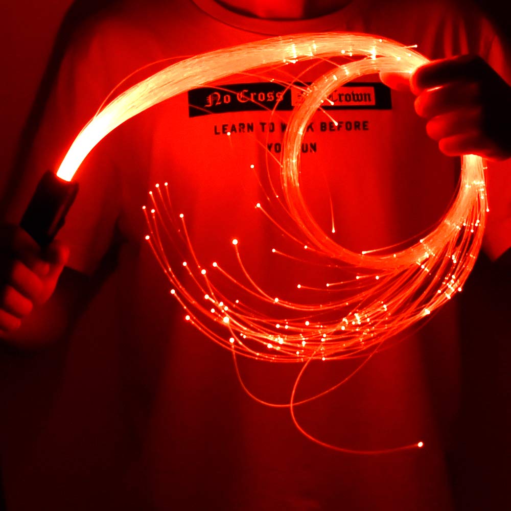 AKEPO Fiber Optic Whip Space Dancing Whip Rechargeable Light Up Rave Toy 5.9ft 10 Colors 36 Effect Modes 360° Swivel for Dancing Party EDM Music Festivals Art Light Shows Stage Carnival