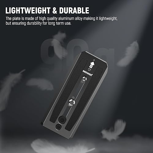 Miniatura 8 de Neewer Paquete de 2 placas de liberación rápida para trípode 501PL compatibles con Manfrotto MVH500AH 502AH, placa de montaje de cámara con