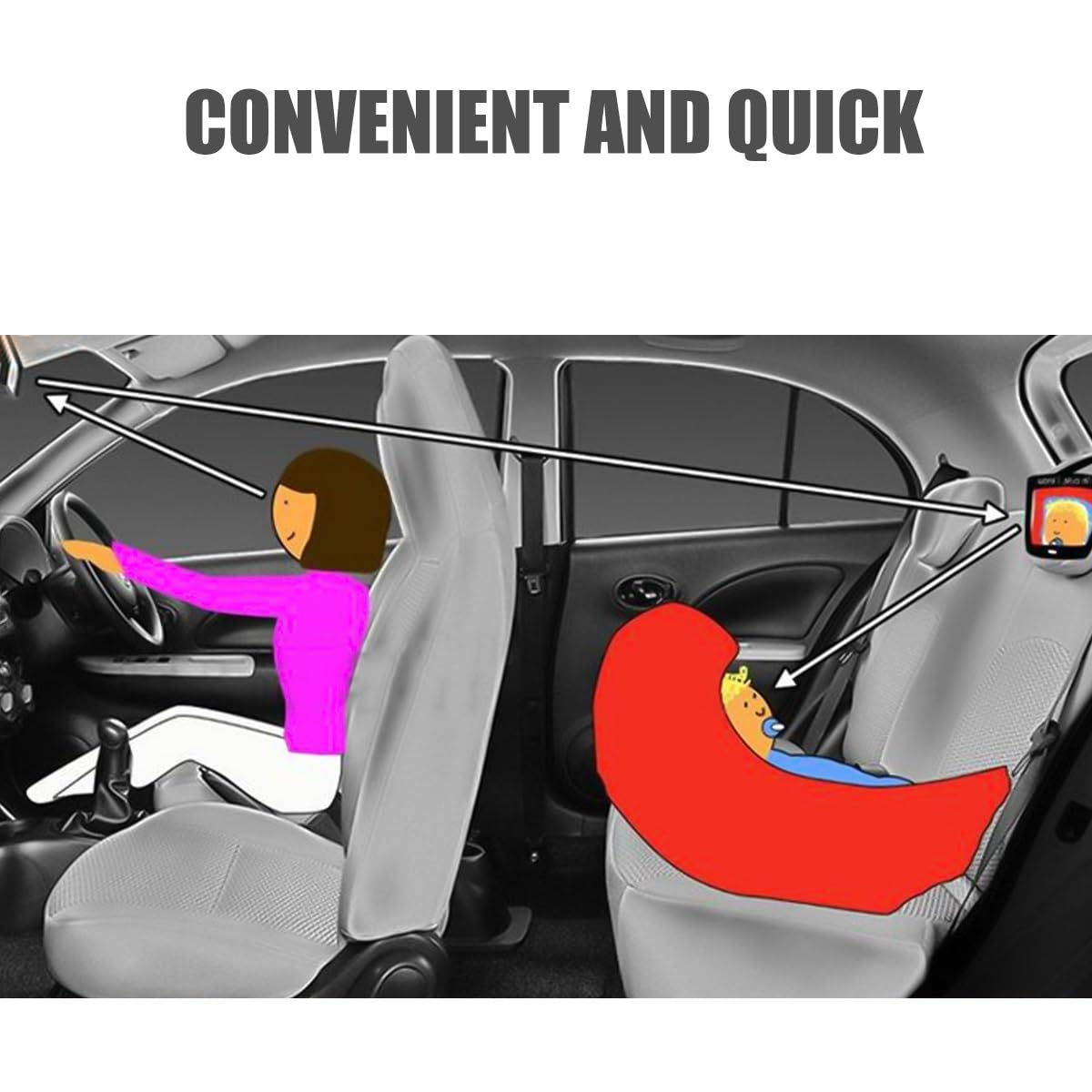 Réglable Enfant Infantile Moniteur De Sécurité Siège Arrière Rétroviseur Face Appuie-tête Voiture Voiture Van Accessoires Verre Rétroviseur De Voiture