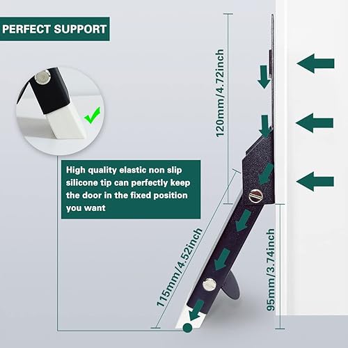 Miniatura 3 de Paquete de 2 topes de puerta, autoadhesivo, sin perforación, para mantener la puerta abierta, puntas de goma suave y antideslizantes, topes de caída