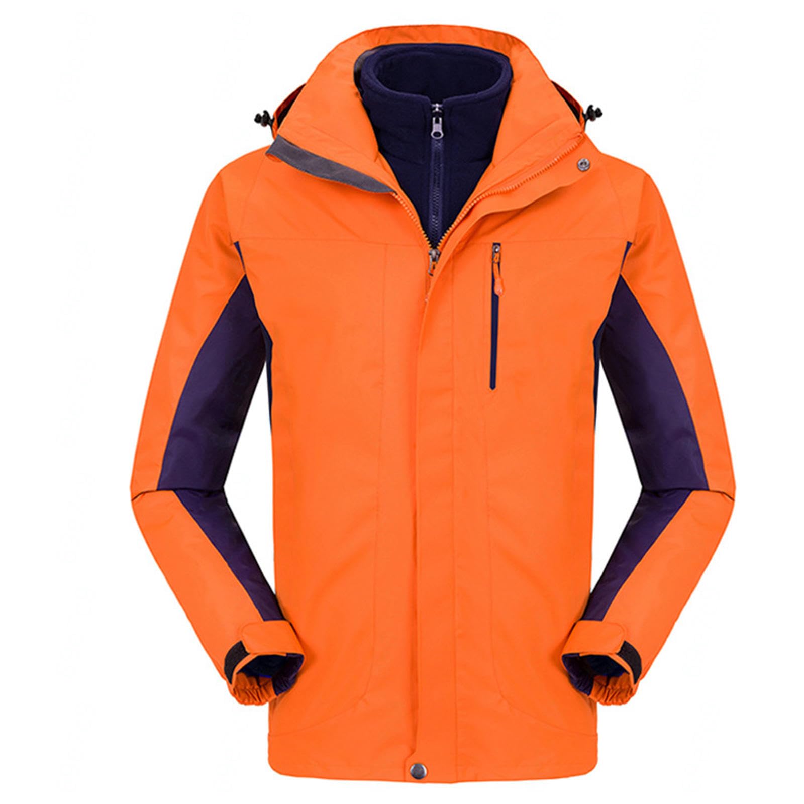 Chaqueta de Esquí para Hombre Chaqueta de Invierno Impermeable 3 en 1 Chaqueta para La Nieve Capucha Resistente Al Viento con Abrigo Interior de Forro Polar Cálido,B-L