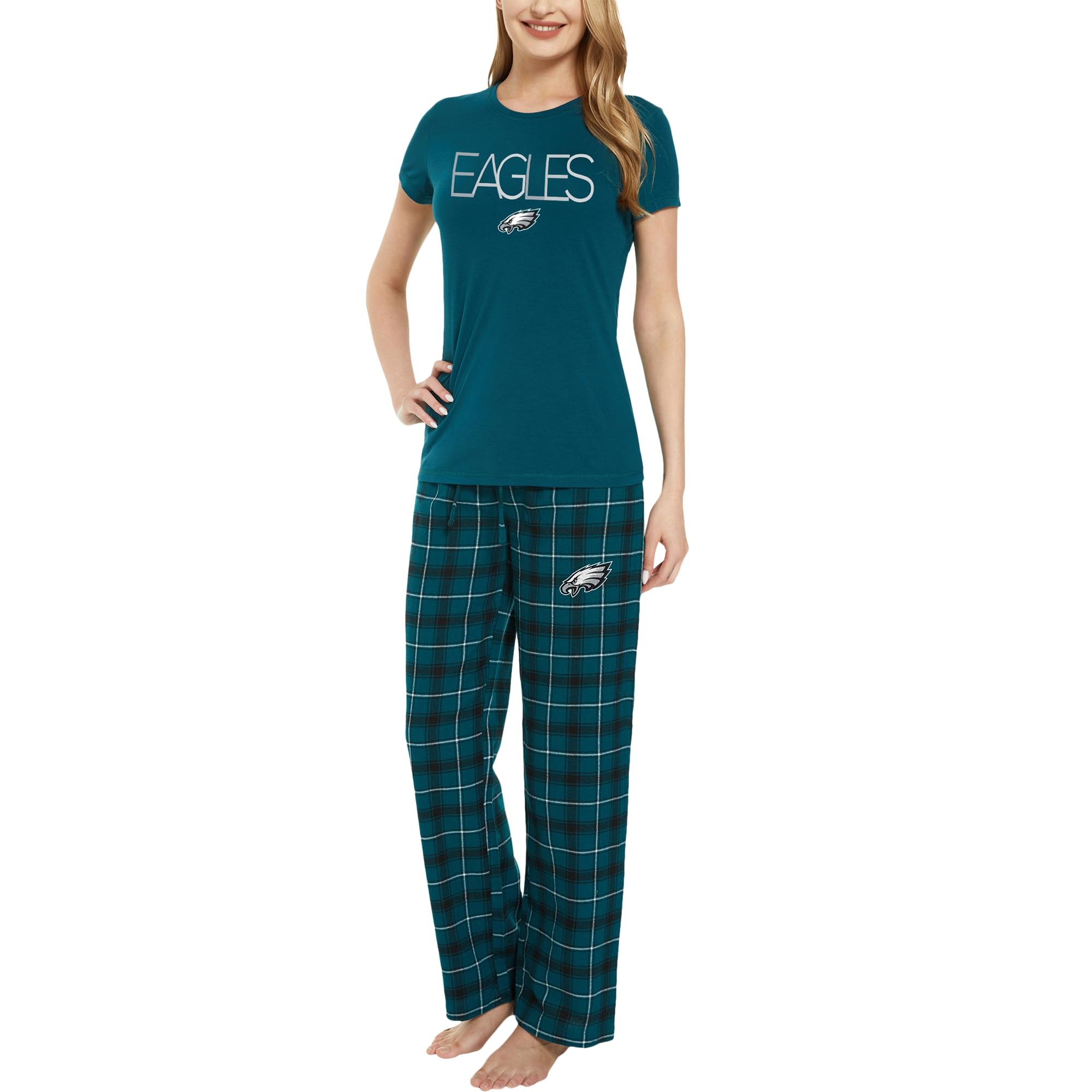 Women's NFL Arctic-T-Shirt & Flannel Pants Sleep Set