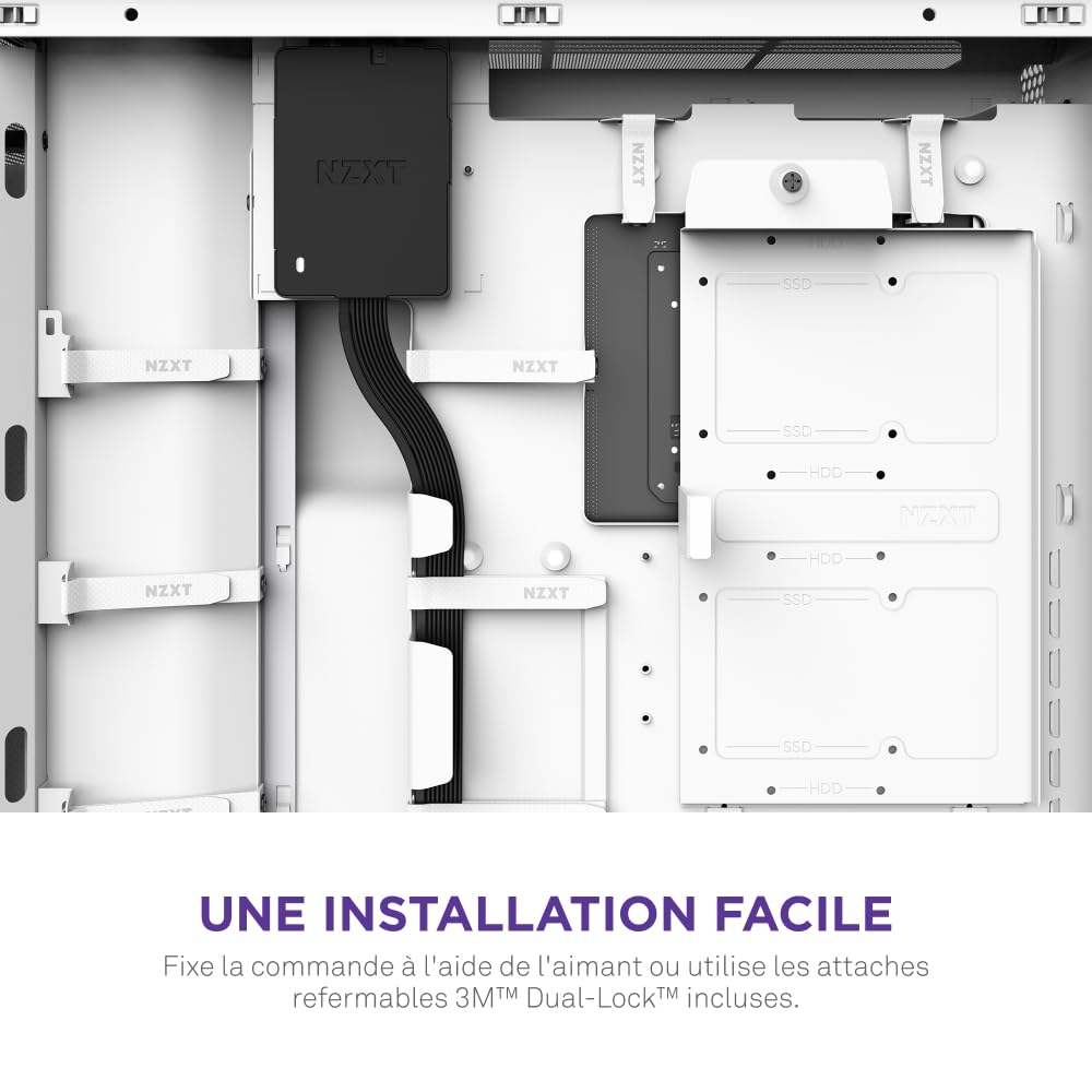 NZXT Centre de commande - Commande numérique de l’éclairage RVB et de la vitesse des ventilateurs MLI - Commande jusqu’à 5 ventilateurs MLI ou 4 à structure unique - Géré par le logiciel CAM de NZXT