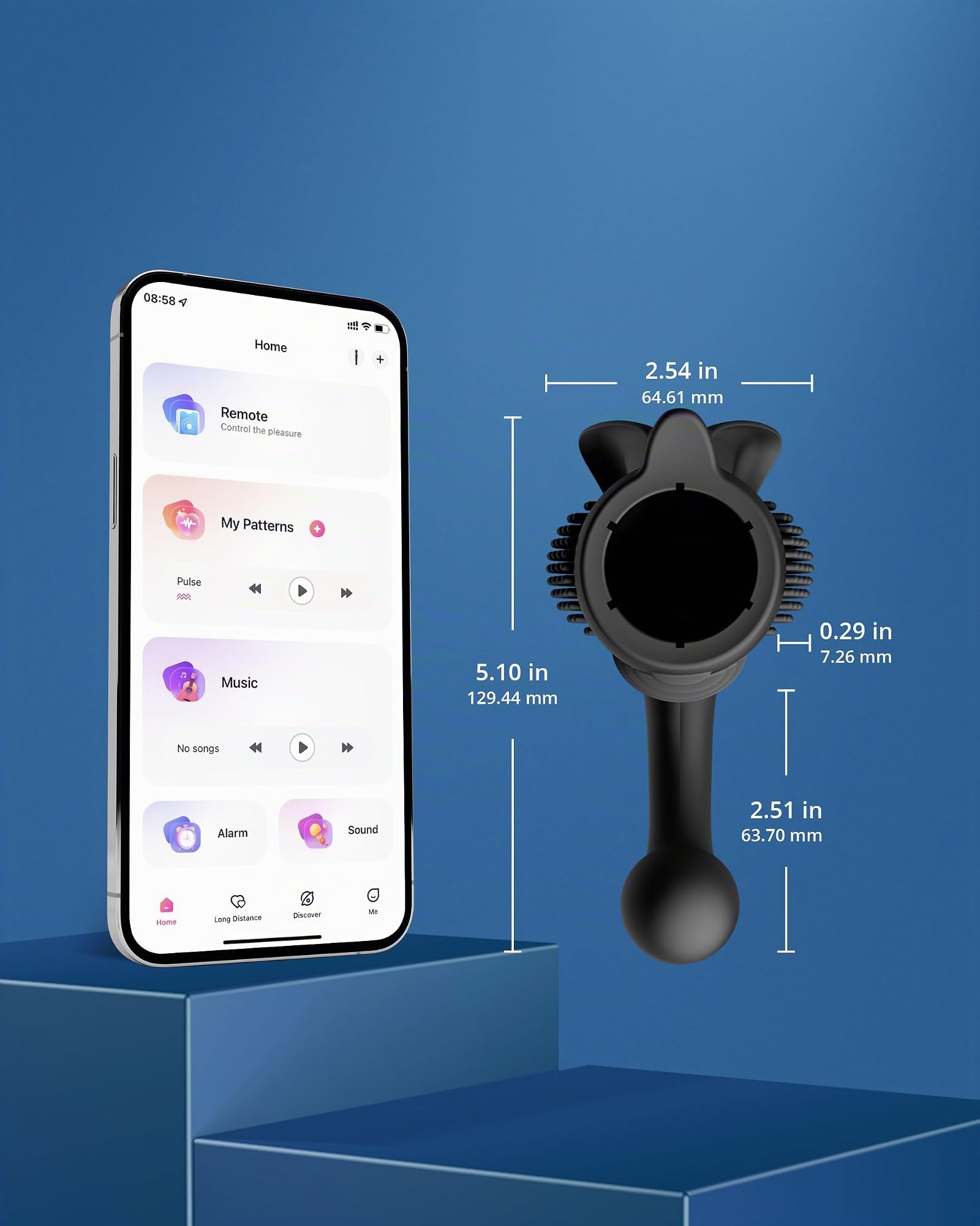 Masajeador Varita Vibrador LOVENSE Domi 2 para Adultos + Accesorio Masajeador Varita Domi 2 para Hombres + Accesorios Masajeador Varita Domi 2 para Mujeres Kit de Regalo para Placer de Parejas
