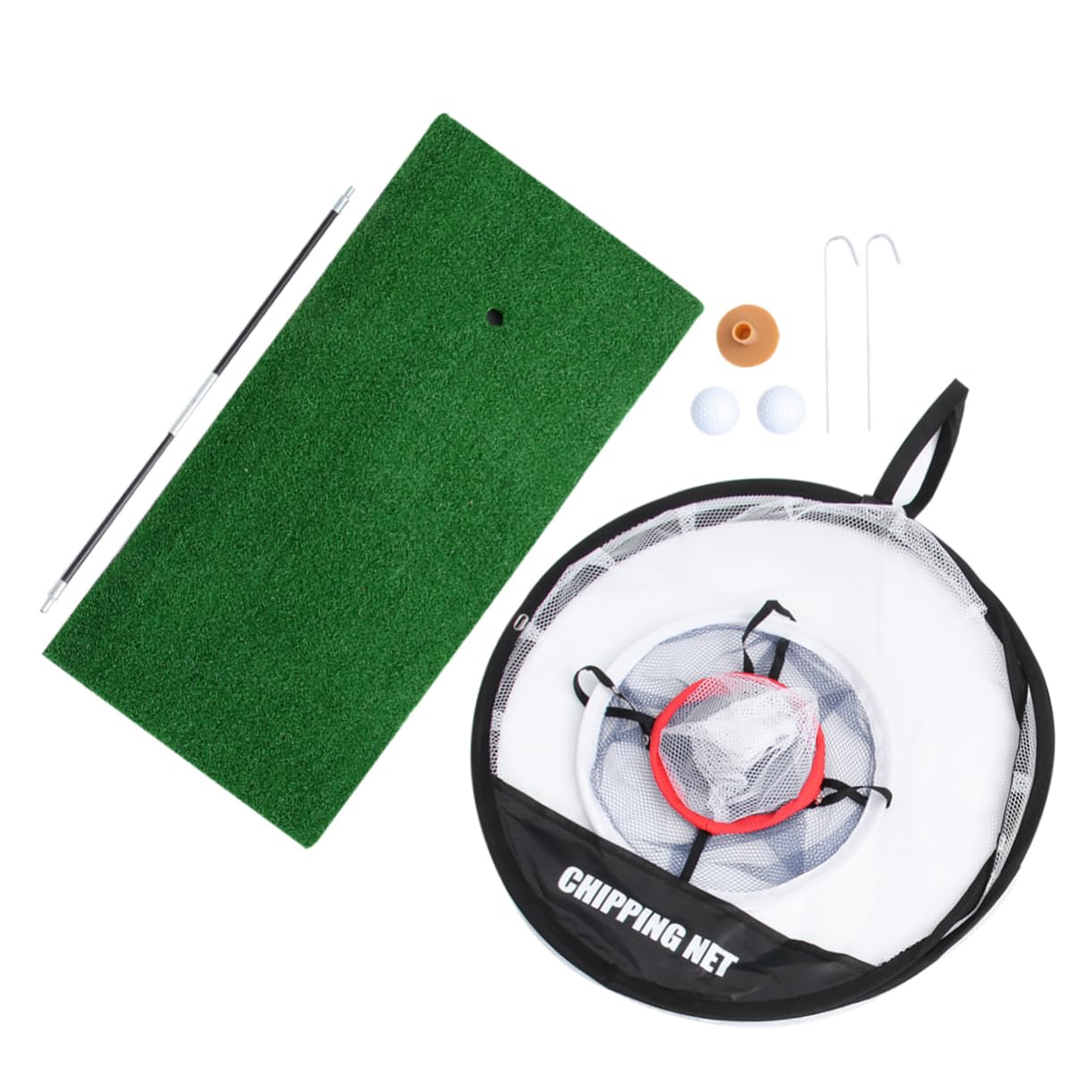 Mikikit Portable Chipping Net Set Metal and Net Material Training Aid Easy Fold Design for All Ages
