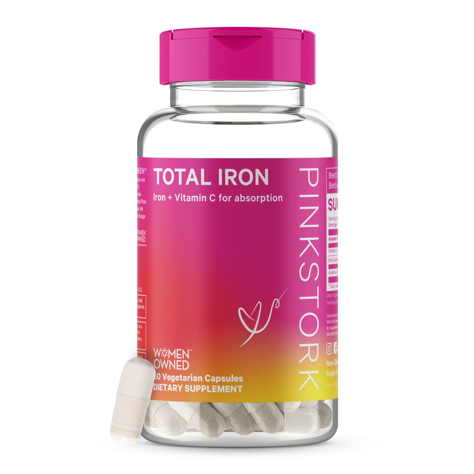 pink and blue iron tablets
