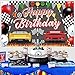 Racing Cars Happy Birthday Decorations Backdrop Banner, Race Car Fast Birthday Party Decorations Photo Background Backdrop for Birthday Party Supplies Boys Children Men Celebration, 63 x 39.4Inch